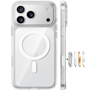 TORRAS Stronger Magnetic & AntiYellowing for iPhone 17 Pro Max Case Clear, Fit for MagSafe, Military Grade Drop Protection, Camera Control, DIY Button, Slim for iPhone 17 Pro Max Case Diamond Clear