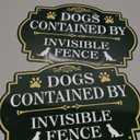 Dogs Contained by Invisible Fence Sign - Pack, 10 x 7 Rust Free Aluminum Private Property Sign, Weatherproof, Fade Resistant, Easy Mounting.