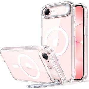 ESR for iPhone 17e Case & iPhone 16e Case with Stash Stand, Compatible with MagSafe, Military-Grade Drop Protection Magnetic Phone Case for iPhone 17e/iPhone 16e, Scratch-Resistant Back Cover,Clear