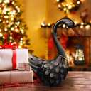 HONGLAND Black Swan Solar Garden Statue Outdoor Decor Bird Decor Lawn Ornament for Backyard Patio Porch Poolside