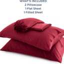 Bedsure Queen Sheet Set, Rayon Derived from Bamboo, Cooling Sheets, PureWoven, Breathable & Soft, Deep Pocket Up to 16 Inches, Hotel Luxury Silky Bedding for Hot Sleepers, Burgundy
