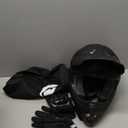 Adult ATV Dirt Bike Helmet with Goggles Gloves & Mask Quick Release Buckle Adjustable Sun Visor Motorcycle Adult Helmet Off-Road Motocross Downhill Moped MX for Unisex-Adult (Large, Matte Black)