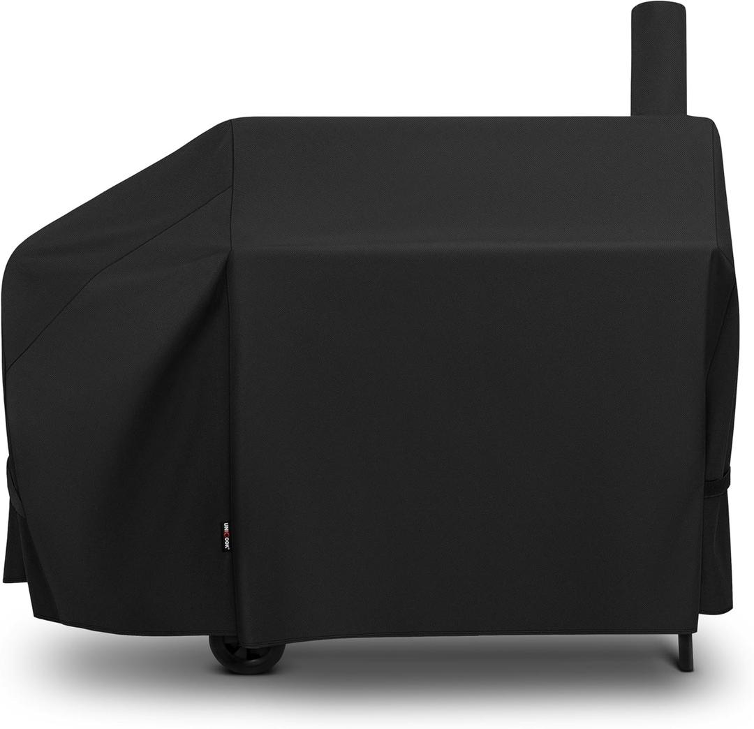 Unicook Offset Smoker Cover 60 Inch, Outdoor Heavy Duty Waterproof Charcoal BBQ Grill Cover, Fade Resistant, Compatible for Brinkmann, Char-Broil, Royal Gourmet and More, Black Unicook Offset Smoker Cover 60 Inch, Outdoor Heavy Duty Waterproof Charcoal BBQ Grill Cover, Fade Resistant, Compatible for Brinkmann, Char-Broil, Royal Gourmet and More, Black