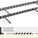 2pcs Floating Shelf Bracket Heavy Duty,Decorative Floating Shelf Hardware Hidden Black Metal Fireplace Mantel Brackets (22"X8"X1.0"--2pcs--with Build Kit)