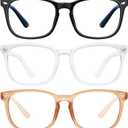 hunsquer Blue Light Glasses for Woman/Men Computer Blue Light Glasses (8068 Black+toumin+mi)