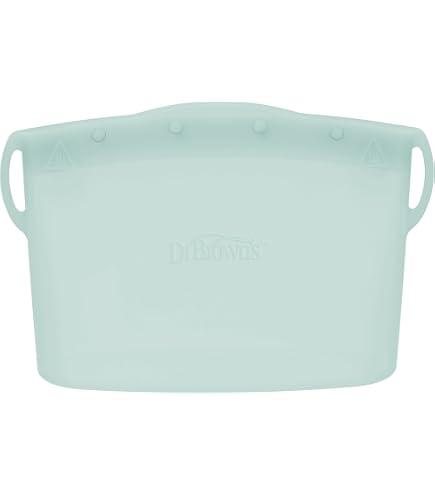 haakaa Silicone Steamer & Sterilizer Bag – Reusable Microwave Bag for Sterilizing Baby Bottles, Breast Pump, Pacifiers, and Teethers, Ideal for Home or Travel, 1PCS (1250ml, Grey)