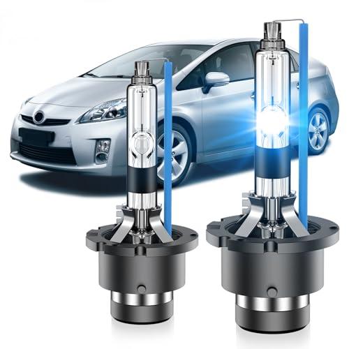 SENROBO Fit for Toyota Prius 2006 2007 2008 2009 D4R Xenon HID Headlight Bulbs,350% Brightness,High Low Beam Light Bulb,8000K White Blue,Plug and Play,Pack of 2