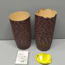 48 Set 15oz Panettone Paper Molds Disposable Non-Stick Baking Cups for Easter, Includes Ribbon, Bags, and Greeting Cards, Oven & Microwave Safe Ideal for Homemade Bread,Cake,Gift Giving, 5.1"W x 4.3"H