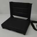 Stadium Seats for Bleachers with Back Support, Portable Bleacher Seats with Thick Padded Cushion and Shoulder Strap, Wide Stadium Seat Chair Includes Hooks, Cup Holder and Side Pocket (Black)