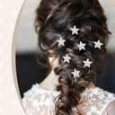 MTLEE 20 Pieces Star Rhinestone Hair Pins Bling Crystal Wedding Hair Clips for Brides Glitter Star for Girl Women Accessories(Silver)