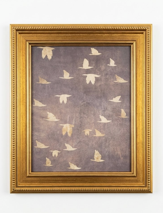 Vintage Gold Framed Wall Art Minimalism Retro Bird Sketch Canvas Wall Decor Farmhouse Animals Sketch picture Rustic Beige Style Poster for Bedroom Living Room Bathroom Home Decoration 9x11in (11L"X9W")