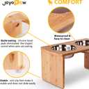 Elevated Dog Bowls, Bamboo Raised Dog Bowl for Large Dogs & Medium Dogs, with 2 Stainless Steel Bowls (10'' Tall48 oz Bowl)