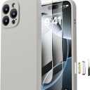 Magnetic for iPhone 16 Pro Case, Compatible with MagSafe, with 9H Nano Screen Protectors, Full Camera Protection, Silicone Shockproof Microfiber Lining Phone Case 6.3", Natural Titanium