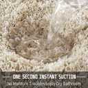 Yimobra Toilet Rugs U Shaped 24x20, Ultra Soft and Water Absorbent Bath Mats, Non Slip Fluffy Luxury Microfiber Contour Bath Rugs for Toilet, Dry Quick, Machine Washable, Light Beige and White