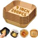 Air Fryer Liners Disposable,200PCS Victoyaw 9 Inch Square Air Fryer Parchment Paper Liners for 5-8QT Air fryer,Non-Stick Waterproof Airfryer Liners