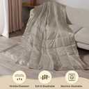 downluxe Weighted Blanket King Size, 18 lb Weighted Blanket with Glass Beads for All Season, Machine Washable Heavy Blanket (Sand, 108 X 90 Inch)