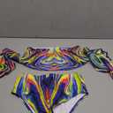 ABAFIP Women's Rave Outfits 2 Piece Crop Top Mini Skirt Swimsuits Going Out Party Music Festival Dancewear Size S