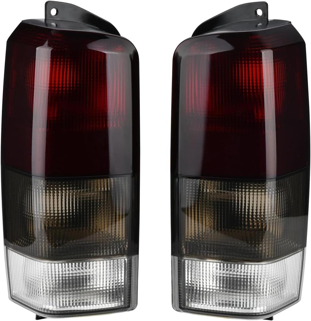 Fits for Rear Brake Tail Light Lens and Housing Assembly Red/Black Smoke Replacement for Jeep 1997-2001 Cherokee [ CH2800128 4897399AA ] Right and left