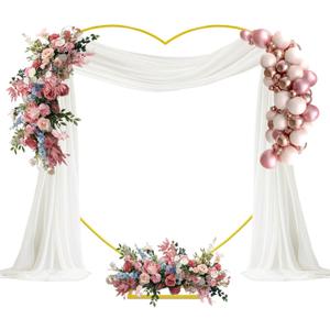 6.7FT Heart Arch Stand for Proposal Heart Shaped Metal Balloon Arch Kit Gold Wedding Heart Arch Backdrop Stand for Ceremony, Valentine's Day, Baby Shower, Birthday Party Decorations