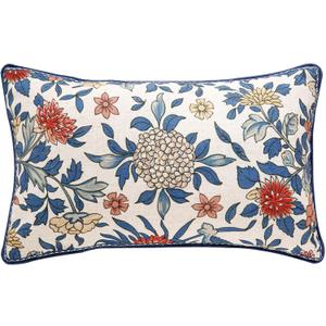 patdrea Designer Throw Pillow Covers,Euro Elegant Linen with Colorful Blooming Floral Pattern Pillow Cover,Decorative Lumbar Pillowcases Cushion for Bed Living Room Outdoor Car,12"x20"
