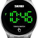 SKMEI Touch Screen Digital LED Waterproof Men Womens Sport Casual Stainless Steel Wrist Watch