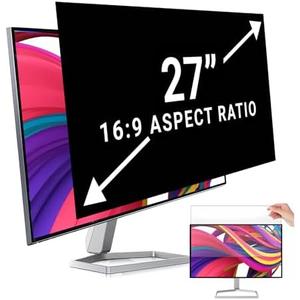 27 Inch Monitor Privacy Screen Computer Screen Privacy Filter for 16:9 Widescreen Monitors Anti-Glare Blue Light Filter Privacy Cover, 23.5x13.5 inches