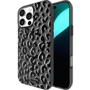 kate spade new york iPhone 16 Pro Max Case - Compatible with MagSafe - Designer Phone Case - City Leopard Black