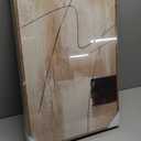 KUVIOKE Abstract Framed Wall Art Minimalist Beige Pastel Watercolor Neutral Wall Decor Modern Black Line Art Painting Home Decor 16x24in (Natural Framed)