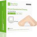 NeuHeils Silicone Super Absorbent Wound Dressing 4''x4'' 20 Packs, Self-Adhesive Waterproof Bandage with Ultrasorb Pad for Heavy Exudates Wound, Soft Gauze Island Dressing