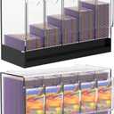 10-Slot Acrylic Booster Pack Dispenser, Card Organizer with Black Base, Fits 360+ Booster Packs, 4mm Thick Display Holders for Sports, Trading Collector Cards (2 x 5-Slot)