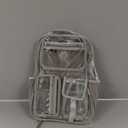 Cusangel Clear XL Backpack for Men Women TPU X-Large Heavy Duty See Through Transparent bookbag for Sport Event,Stadium Events (17.5in-Grey)