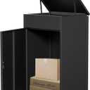 Package Delivery Boxes for Outside, Large Mailbox for Parcel 19.7x16.1x33.5, Anti-Theft Parcel Mailbox with Coded Lock, Wall Mounted Waterproof Home Parcel Box for Porch Yard, Galvanized Steel