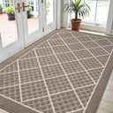 DEXI Front Door Mat 48x72, Non Slip Absorbent Entryway Doormat, Low Profile Thin Washable Entry Mats for Inside Home Entrance, Garage, Patio, Beige