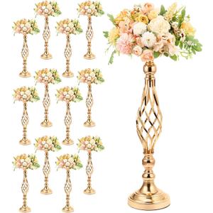 12 Pcs Metal Flower Arrangement Stand, 20 Inch Tall Metal Candle Holders Bulk for Wedding Table Decor & Party Home Decor