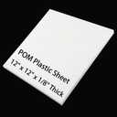 1/8" Thick White Delrin/Acetal Copolymer Plastic Sheet - 12" x 12" POM Plastic Sheet for Industrial Machinery Parts (White 1 PC)