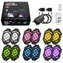 RGBW LED Rock Lights Kit - with Brake Light & Turn Signals, Underglow Multicolor Neon Light Pod Compatible with Truck 4X4 Off-Road for Jeep UTV ATV RZR SUV Accessories