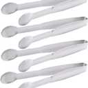 HINMAY Mini Tongs 5-3/4 Inch Stainless Steel Small Serving Tongs, Tiny Kitchen Tong for Appetizers, Tea Party, Coffee Bar, Desserts, Set of 4