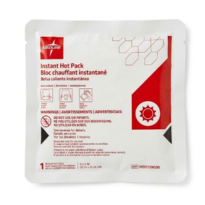 Medline Instant Warm Pack, Disposable, 6" x 6",1 Pack, Heat Packs for Pain Relief, Muscle Soreness and Increased Blood Flow