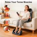 Kalamera Shiatsu Neck Back Massager for Chair with Foot Massager Full Body Massage Machine with Deep Kneading Nodes, Vibration Seat Pad, Heating Light for Home Office Use Relaxation Gifts for Parents
