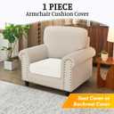 BT.WA Sectional Couch Covers for Sofa Cushion L Shaped Couch Cover Washable Soft Couch Cushion Covers Stretch Sofa Slipcovers(1-Piece for Sofa Seat or Backrest, White)