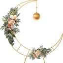 7.2 Feet Moon Shaped Wedding Arch Backdrop Stand Gold Frame for Festival Decorations Easy Assembly Rustproof Reusable Iron Material Ideal for Wedding Venue and Party Balloon Arch Display