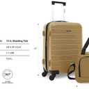 Wrangler Smart Spinner Hardside Luggage, 2 Piece Set, Wood Thrush, 22" carry-on, 15" boarding tote