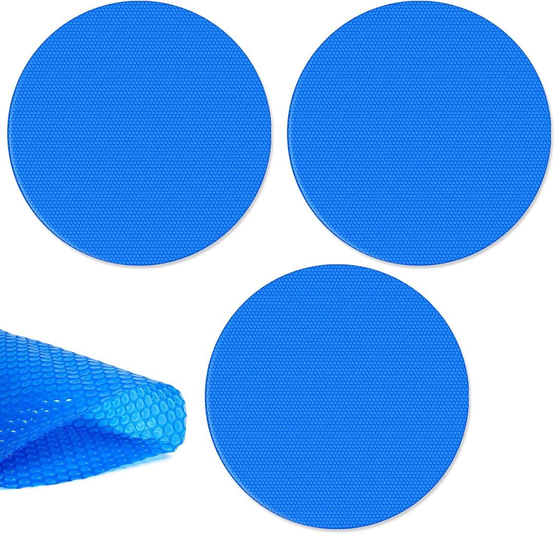 Wesiti 3 Pcs Solar Pool Covers Blankets Above Ground Inground Pool Solar Covers Heavy Duty Heater Warmers for Swimming Pools Hot Tubs Spa(10 ft in Diameter,Round)