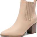 DREAM PAIRS Women's Ankle Boots Pointed Toe Chunky Block Heel Ankle Bootie Fall Short Booties Shoes (6.5)