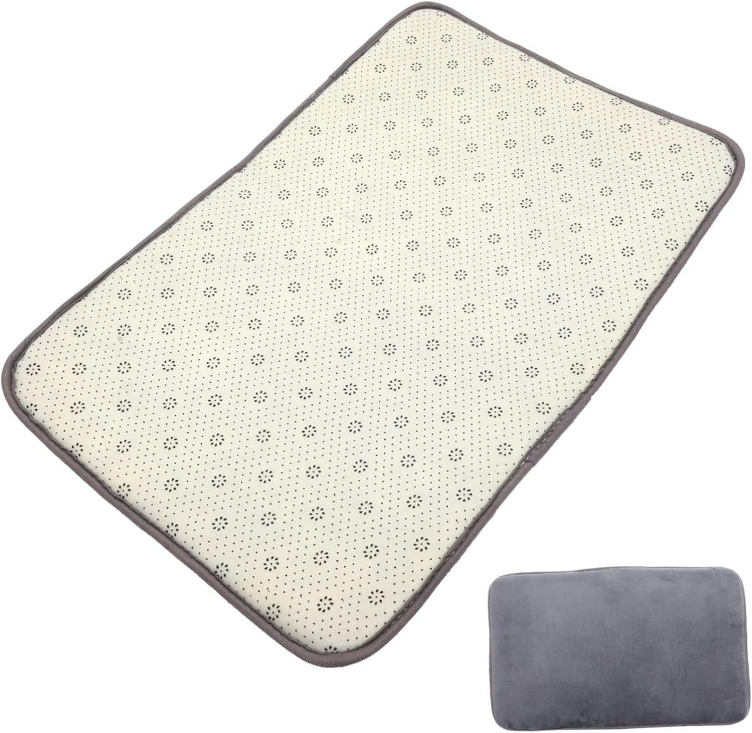 GARVALON Thick Memory Bathroom Mat Non- Absorbent Rug for Shower and Tub Soft Floor Pad for Home Decor Grey for Kitchens and Laundry Rooms