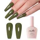 10ml Olive Green Gel Nail Polish Long Lasting Soak Off UV Led Fall Gel Polish Salon DIY at Home Gift for Women 1Pcs