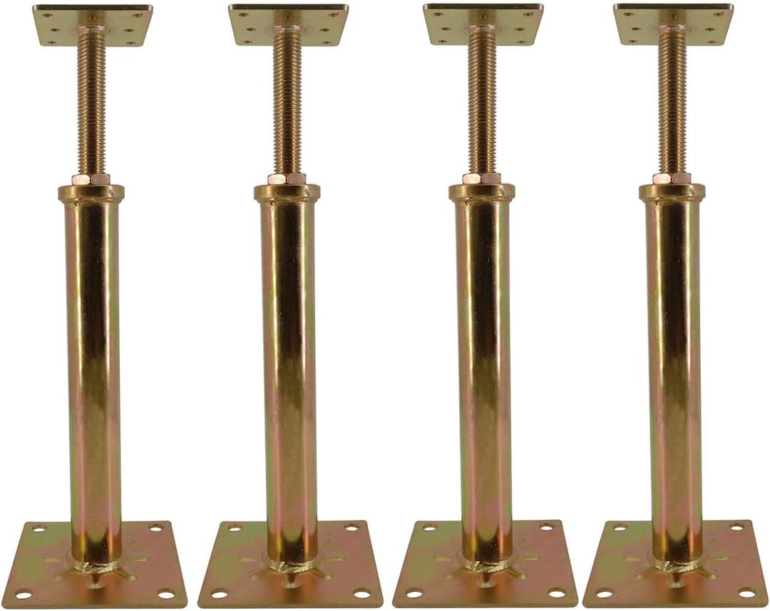 4 PCS House Floor Jacks Post Pole for Leveling, 11" - 16" Height Range, 4 ton Min and Max Height Capacity, Galvanized, 4 Pack