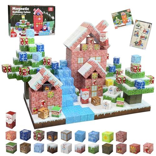 Satlasave Magnetic Blocks-150PCS Magnetic Building Blocks, Magnetic Blocks STEM Toddler Kids Toys, Construction Toys for Kids Ages 3+, Christmas Birthday Gifts for Boys & Girls