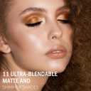 PROFESSIONAL MAKEUP Long Lasting Waterproof Eyeshadow Palette 11 Ultra-pigmented Shimmer & Matte Shades and Naked & Brown Warm Neutral makeup palette with Mirror - Blendable Multi-Purpose (IRIS)