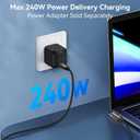 8K USB 4 Cable 40Gbps 240W Fast Charge C-C Cable for Laptop/Monitor/Portable Hard Drive/Docking Station, 2m (6.6ft), Angle
